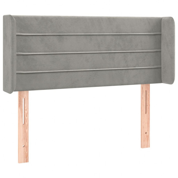 Cabecero con LED de terciopelo gris claro 93x16x78/88 cm M 3