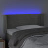 Cabeceira de cama c/ luzes LED veludo 93x16x78/88cm cinza-claro 4