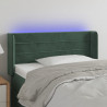 Cabecero con LED de terciopelo verde oscuro 93x16x78/88 cm 1