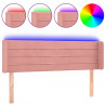 Cabecero con LED de terciopelo rosa 147x16x78/88 cm 2