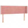 Cabecero con LED de terciopelo rosa 147x16x78/88 cm 3