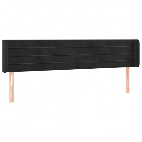 Cabecero con LED de terciopelo negro 163x16x78/88 cm M 3