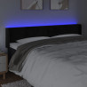 Cabeceira de cama c/ luzes LED veludo 163x16x78/88 cm preto 4