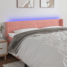 Cabecero con LED de terciopelo rosa 163x16x78/88 cm 1