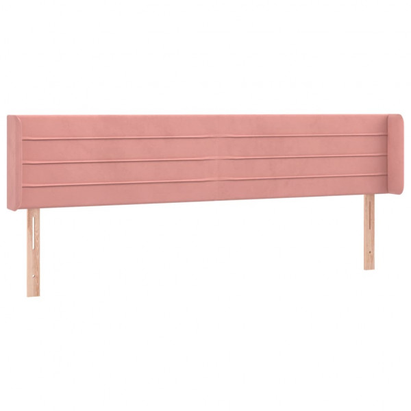 Cabecero con LED de terciopelo rosa 163x16x78/88 cm M 3