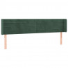 Cabeceira cama c/ luzes LED veludo 203x16x78/88 cm verde-escuro 3