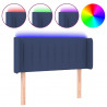 Cabecero con LED de tela azul 83x16x78/88 cm 2