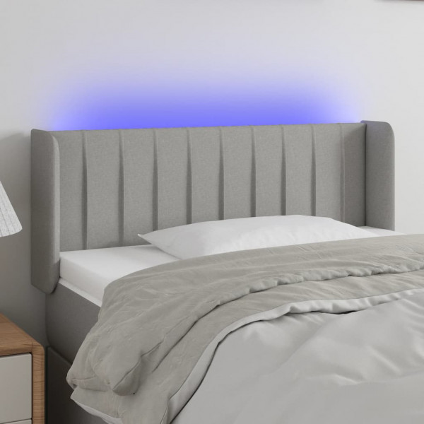 Cabecero con LED de tela gris claro 93x16x78/88 cm D