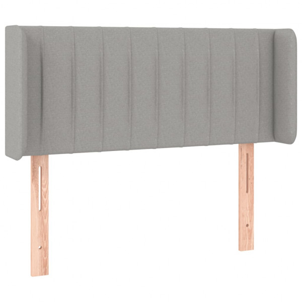 Cabeceira de cama c/ luzes LED tecido 93x16x78/88cm cinza-claro M 3
