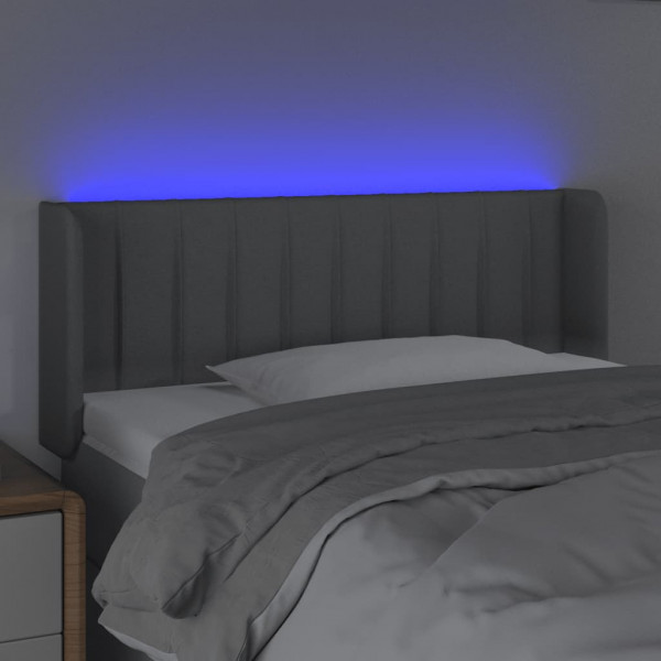 Cabecero con LED de tela gris claro 93x16x78/88 cm M 4