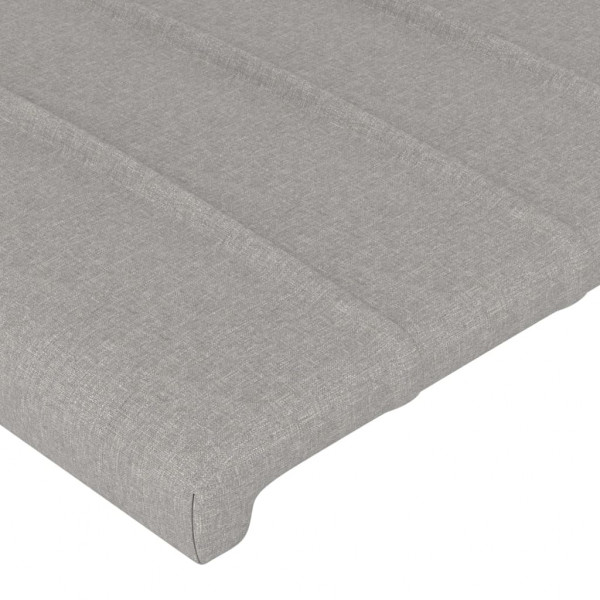 Cabeceira de cama c/ luzes LED tecido 93x16x78/88cm cinza-claro M 5