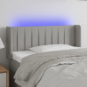 Cabecero con LED de tela gris claro 103x16x78/88 cm 1