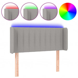 Cabecero con LED de tela gris claro 103x16x78/88 cm H