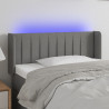 Cabecero con LED de tela gris oscuro 103x16x78/88 cm 1