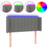 Cabecero con LED de tela gris oscuro 103x16x78/88 cm 2
