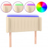 Cabecero con LED de tela crema 103x16x78/88 cm 2