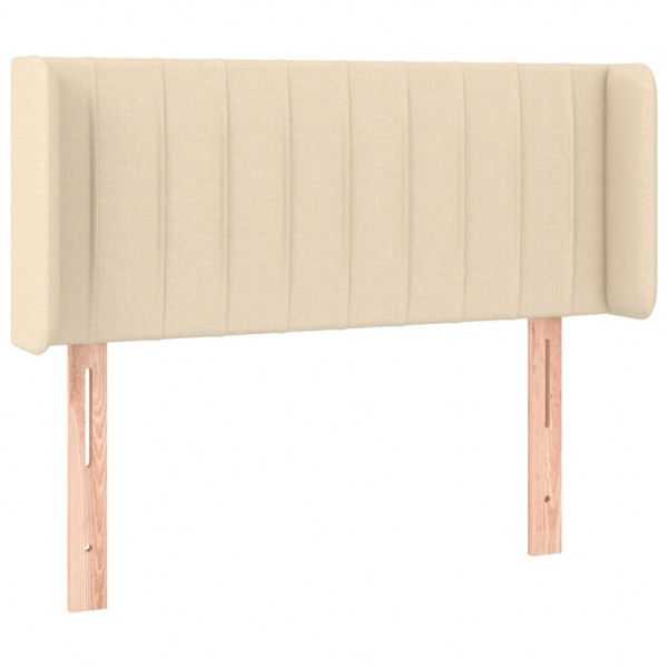 Cabecero con LED de tela crema 103x16x78/88 cm M 3