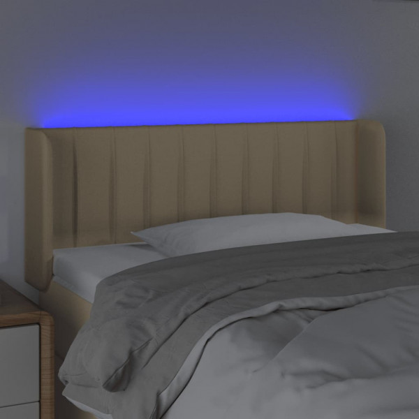 Cabecero con LED de tela crema 103x16x78/88 cm M 4