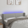 Cabecero con LED de tela gris claro 147x16x78/88 cm 1