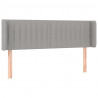 Cabeceira cama c/ luzes LED tecido 147x16x78/88 cm cinza-claro 3