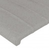 Cabeceira cama c/ luzes LED tecido 147x16x78/88 cm cinza-claro 5