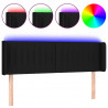 Cabecero con LED de tela negro 147x16x78/88 cm 2