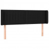 Cabeceira de cama c/ luzes LED tecido 147x16x78/88 cm preto 3