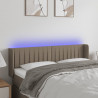 Cabeceira de cama c/ luzes LED 147x16x78/88cm cinza-acastanhado 1