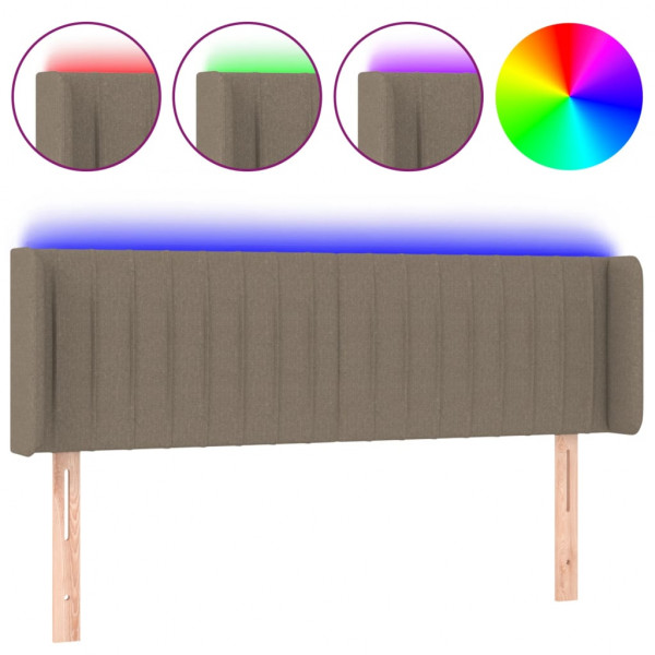 Cabeceira de cama c/ luzes LED 147x16x78/88cm cinza-acastanhado M 2