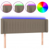 Cabeceira de cama c/ luzes LED 147x16x78/88cm cinza-acastanhado 2