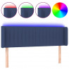 Cabecero con LED de tela azul 147x16x78/88 cm 2