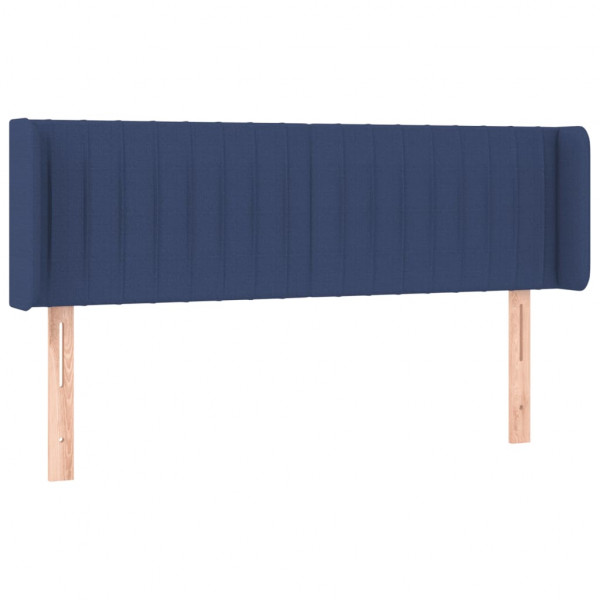 Cabeceira de cama c/ luzes LED tecido 147x16x78/88 cm azul M 3