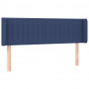 Cabeceira de cama c/ luzes LED tecido 147x16x78/88 cm azul 3