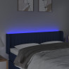 Cabecero con LED de tela azul 147x16x78/88 cm 4