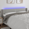 Cabecero con LED de tela gris claro 163x16x78/88 cm 1