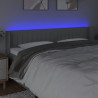 Cabecero con LED de tela gris claro 163x16x78/88 cm 4