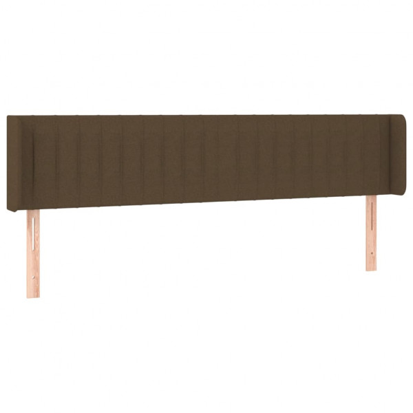 Cabeceira de cama c/ luzes LED tecido 163x16x78/88 cm castanho M 3
