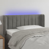 Cabecero con LED de terciopelo gris claro 93x16x78/88 cm 1