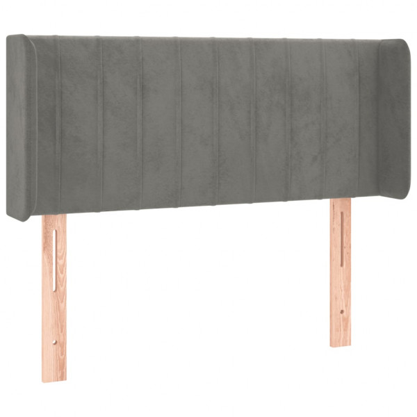 Cabecero con LED de terciopelo gris claro 93x16x78/88 cm M 3