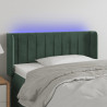 Cabecero con LED de terciopelo verde oscuro 103x16x78/88 cm 1