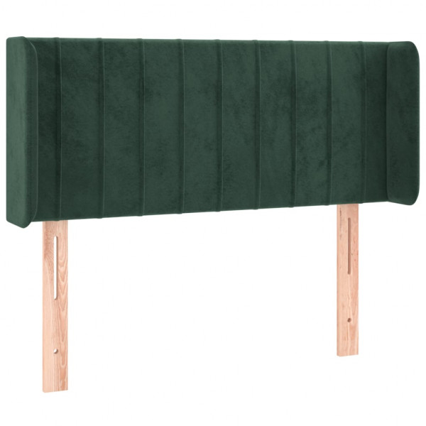 Cabeceira cama c/ luzes LED veludo 103x16x78/88 cm verde-escuro M 3