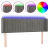 Cabeceira cama c/ luzes LED veludo 147x16x78/88 cm cinza-claro 2