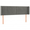 Cabecero con LED de terciopelo gris claro 147x16x78/88 cm 3