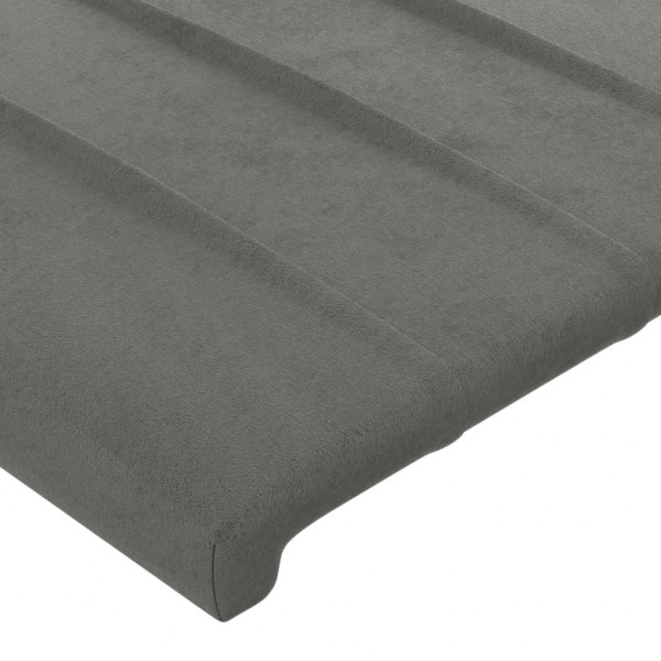 Cabecero con LED de terciopelo gris claro 147x16x78/88 cm M 5