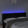 Cabeceira de cama c/ luzes LED veludo 147x16x78/88 cm preto 4