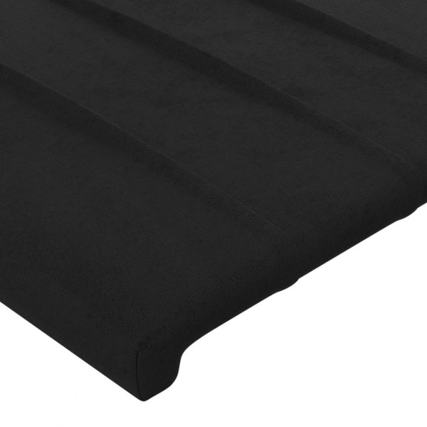 Cabecero con LED de terciopelo negro 147x16x78/88 cm M 5
