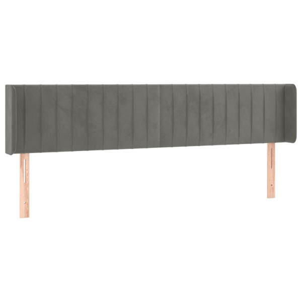 Cabecero con LED de terciopelo gris claro 203x16x78/88 cm M 3