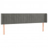 Cabecero con LED de terciopelo gris claro 203x16x78/88 cm 3
