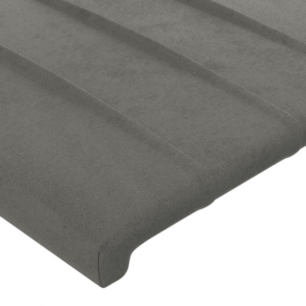 Cabecero con LED de terciopelo gris claro 203x16x78/88 cm M 5