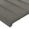 Cabeceira cama c/ luzes LED veludo 203x16x78/88 cm cinza-claro 5